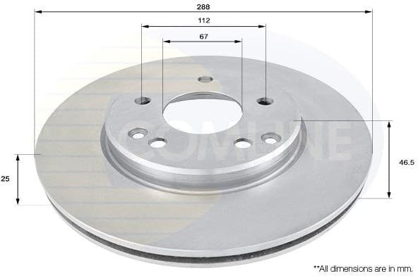 Brake disc, 1pcs FRONT ADC1603V - image 2