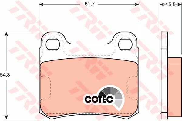 Brake Pad Set, disc brake COTEC GDB911