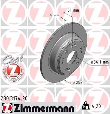 Brake Disc COAT Z 280.3174.20