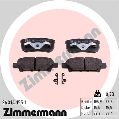 Brake Pad Set, disc brake 24014.155.1