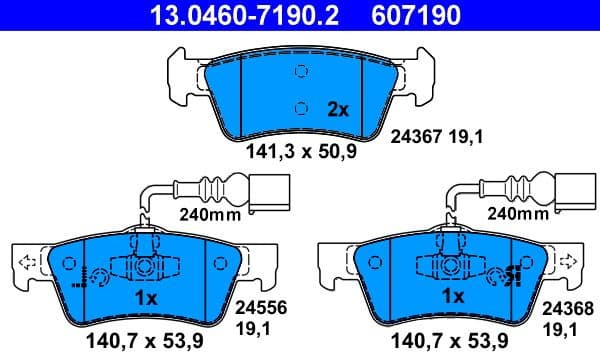 Brake Pad Set, disc brake 13.0460-7190.2 - image 2