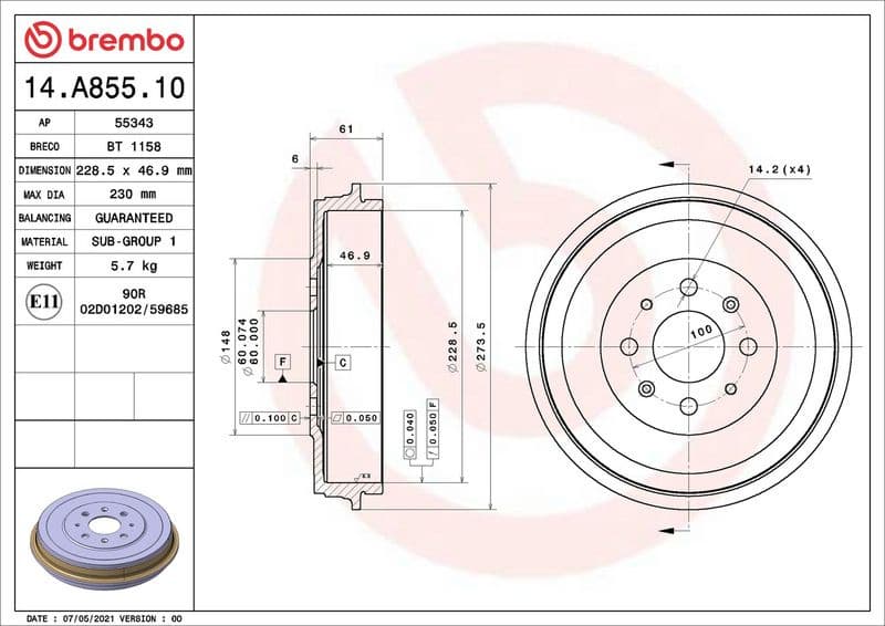 Brake Drum ESSENTIAL LINE 14.A855.10 - image 2