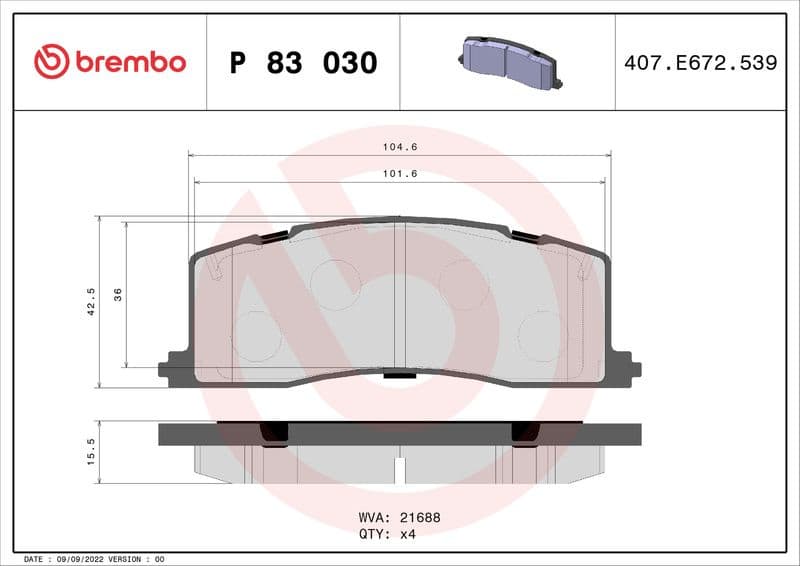 Brake Pad Set, disc brake PRIME LINE P83030 - image 3