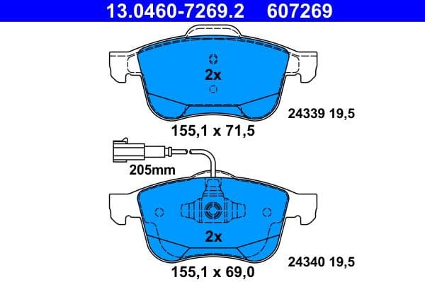 Brake Pad Set, disc brake 13.0460-7269.2 - image 2
