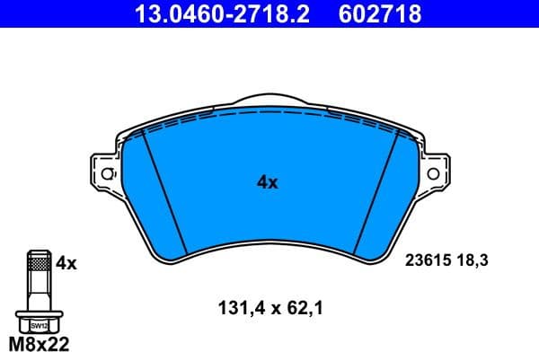 Brake Pad Set, disc brake 13.0460-2718.2 - image 2