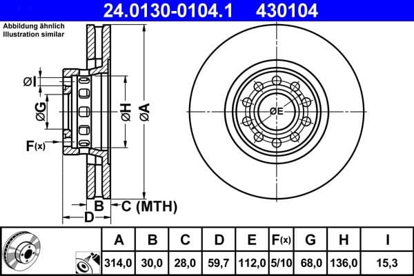 Brake Disc 24.0130-0104.1 - image 2