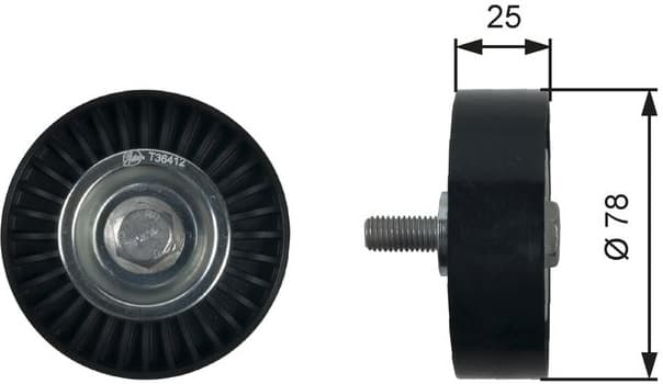 Deflection/Guide Pulley, V-ribbed belt DriveAlign™ T36412