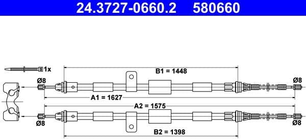 Cable Pull, parking brake 24.3727-0660.2 - image 2