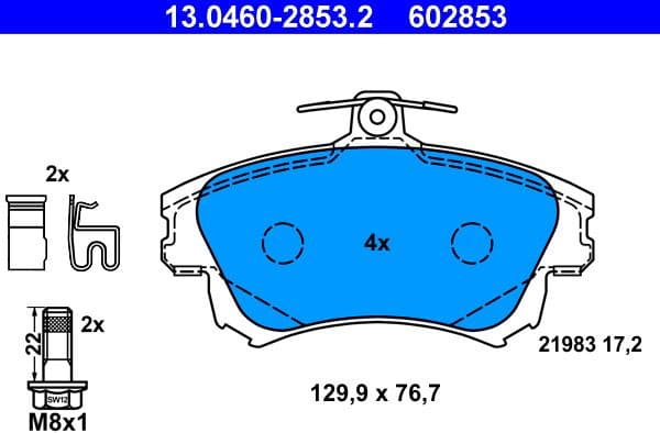 Brake Pad Set, disc brake 13.0460-2853.2 - image 2