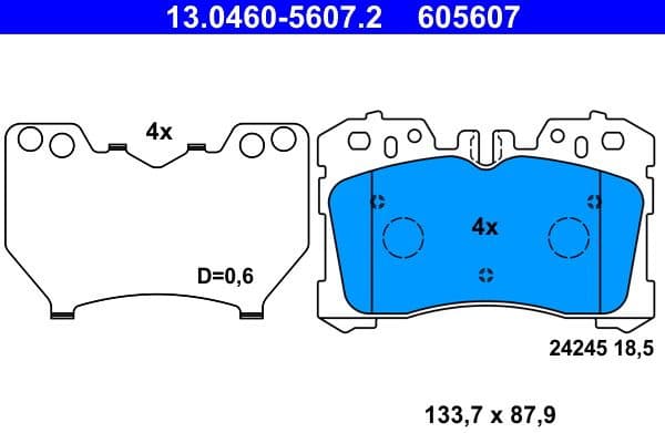 Brake Pad Set, disc brake 13.0460-5607.2 - image 2
