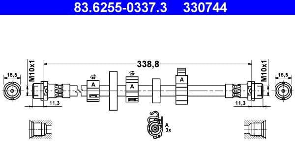 Brake Hose 83.6255-0337.3 - image 2