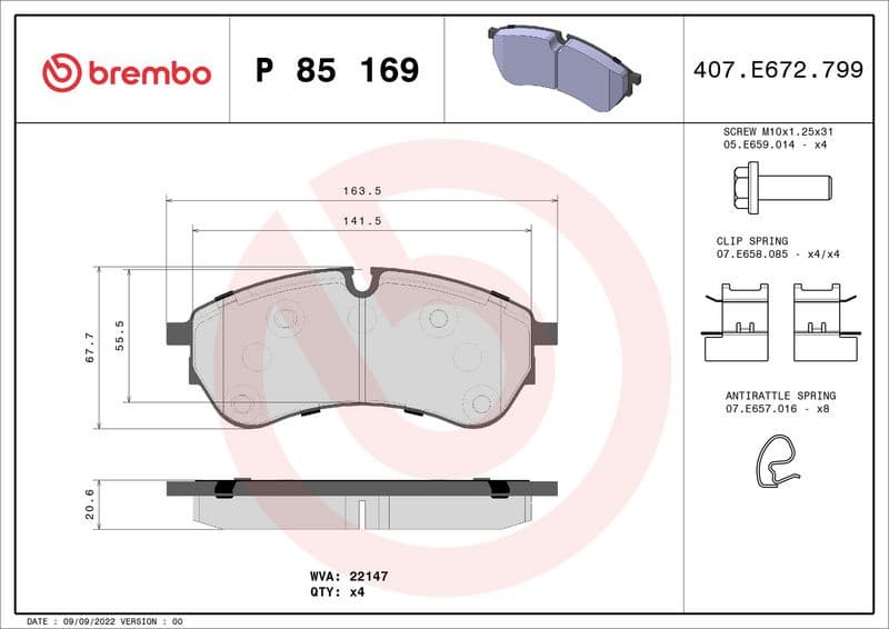 Brake Pad Set, disc brake PRIME LINE P85169 - image 3