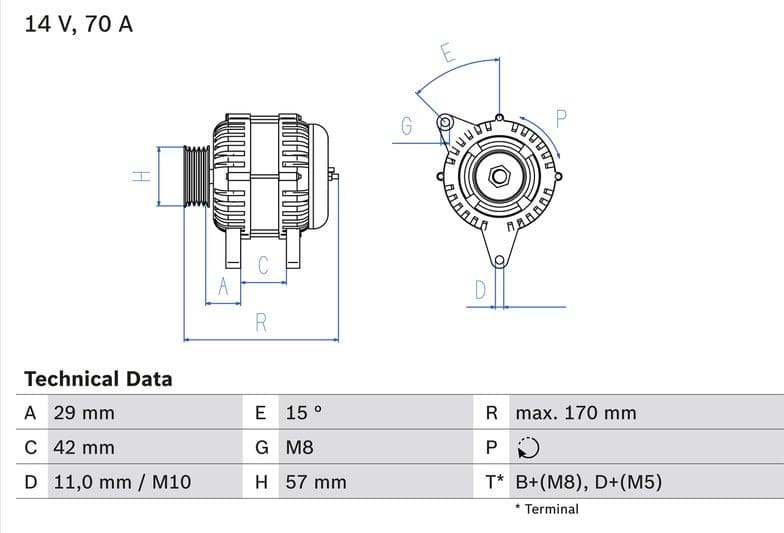 Alternator 0986049960 - image 2