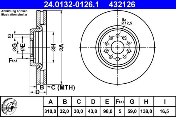 Brake Disc 24.0132-0126.1 - image 2