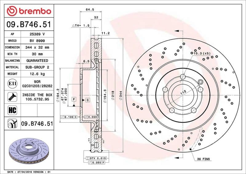 Brake Disc PRIME LINE - UV Coated 09.B746.51 - image 3
