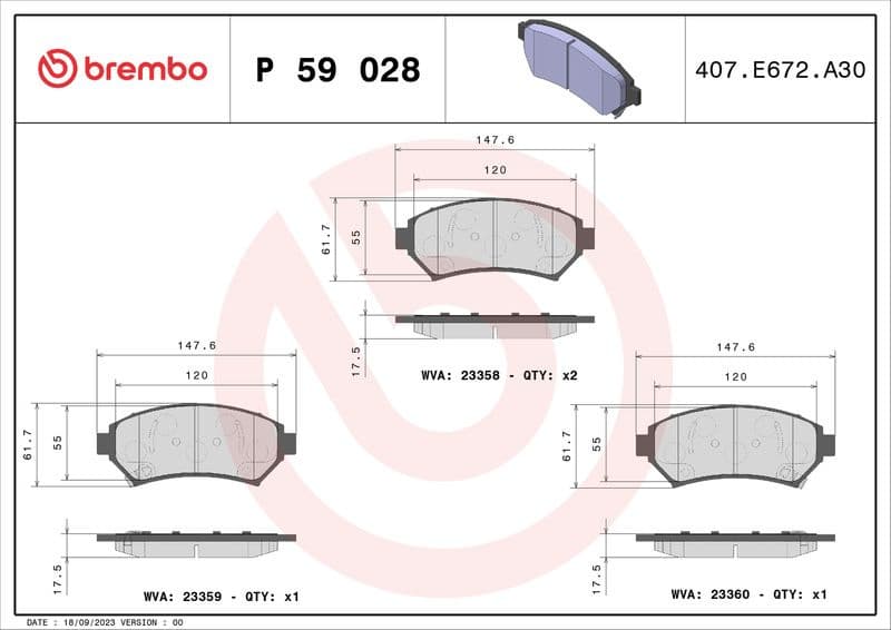 Brake Pad Set, disc brake PRIME LINE P59028 - image 3