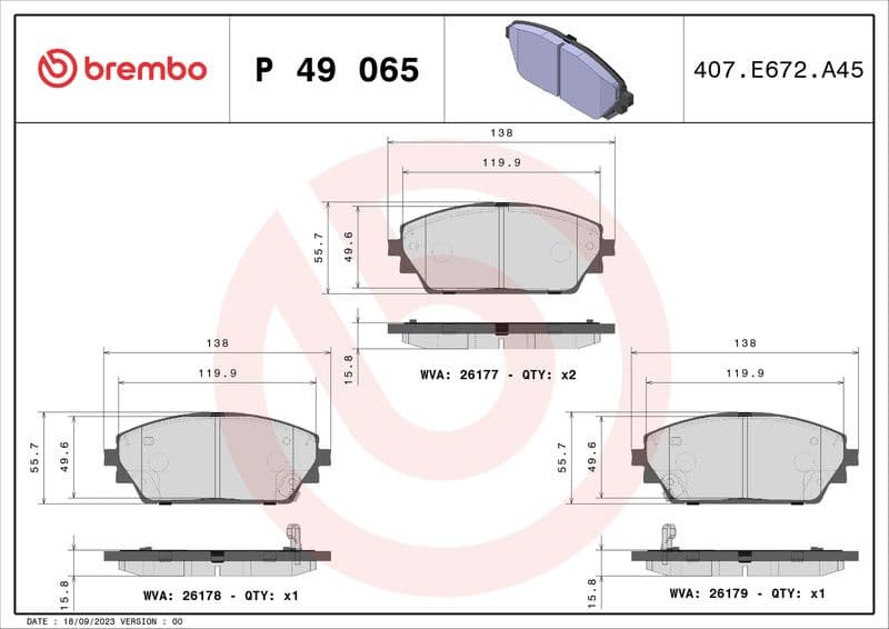 Brake Pad Set, disc brake PRIME LINE P49065 - image 3