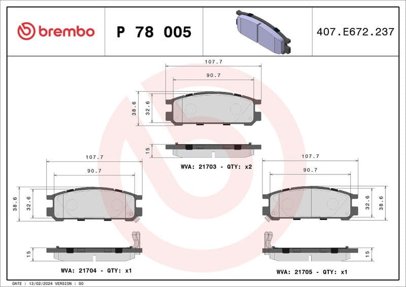 Brake Pad Set, disc brake PRIME LINE P78005 - image 3