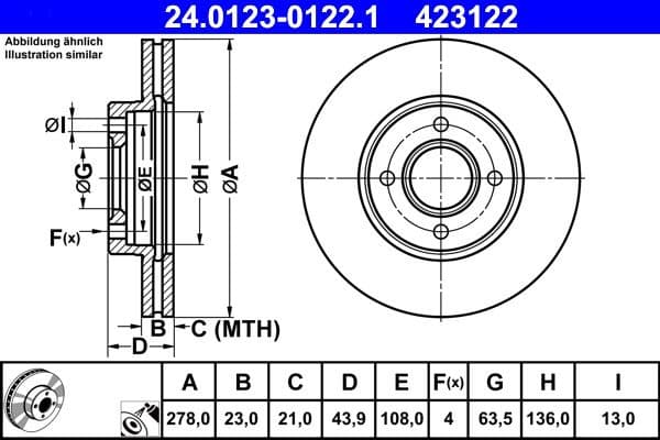 Brake Disc 24.0123-0122.1 - image 2