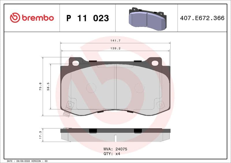 Brake Pad Set, disc brake PRIME LINE P11023 - image 3