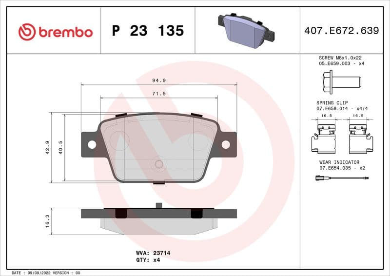 Brake Pad Set, disc brake PRIME LINE P23135 - image 3
