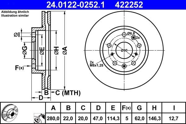 Brake Disc 24.0122-0252.1 - image 2