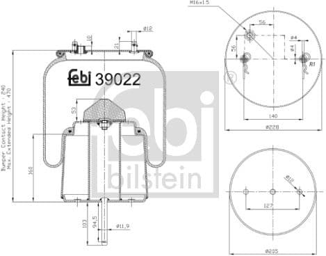 Bellow, air suspension 39022