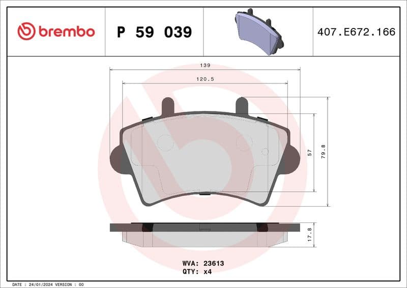 Brake pads front, Top Quality P59039 - image 3
