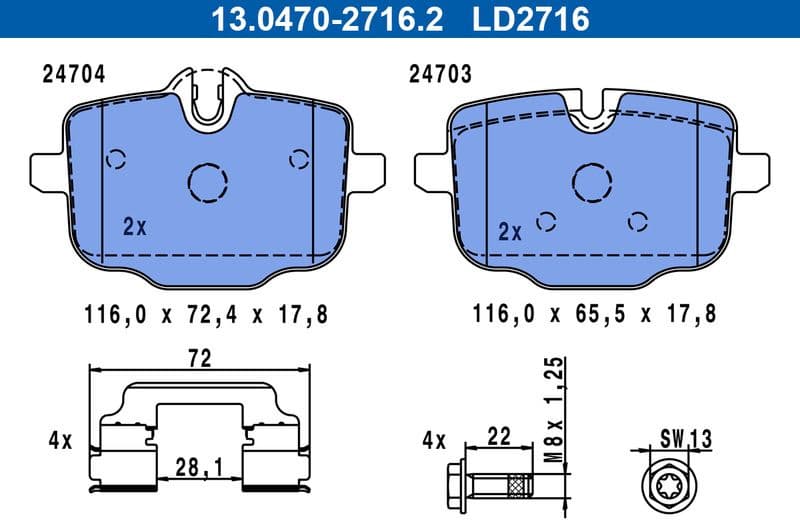 Brake Pad Set, disc brake 13.0470-2716.2 - image 3