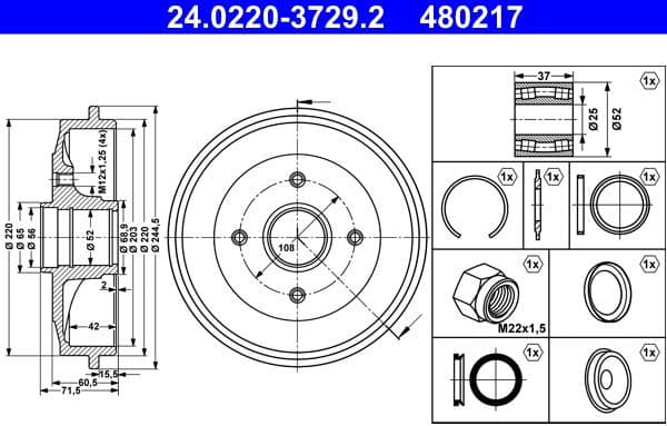 Brake Drum 24.0220-3729.2 - image 2