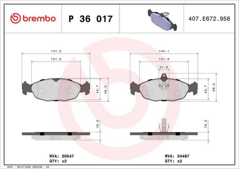 Brake Pad Set, disc brake PRIME LINE P36017 - image 3