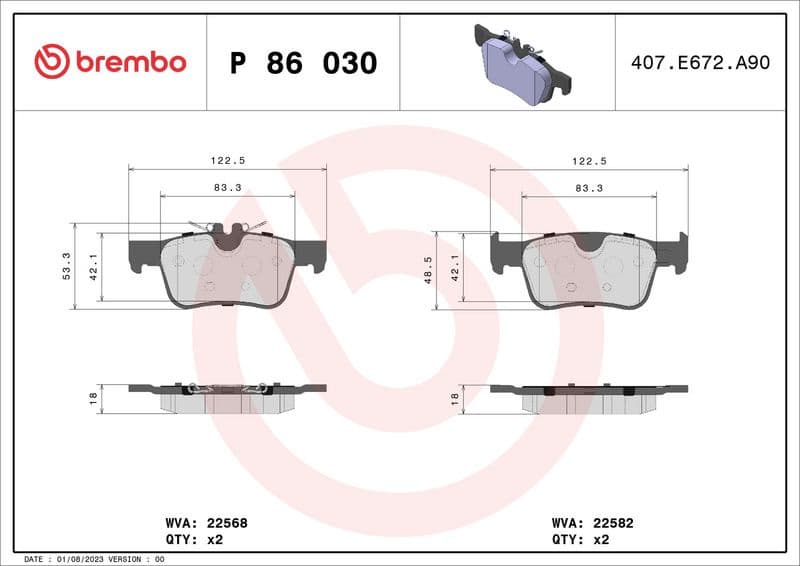 Brake Pad Set, disc brake PRIME LINE P86030 - image 2