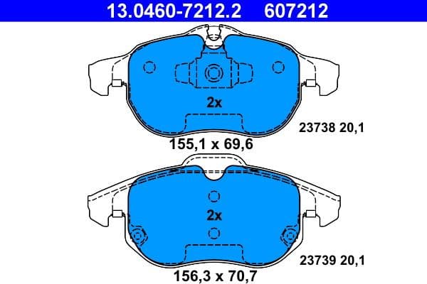 Brake Pad Set, disc brake 13.0460-7212.2 - image 2