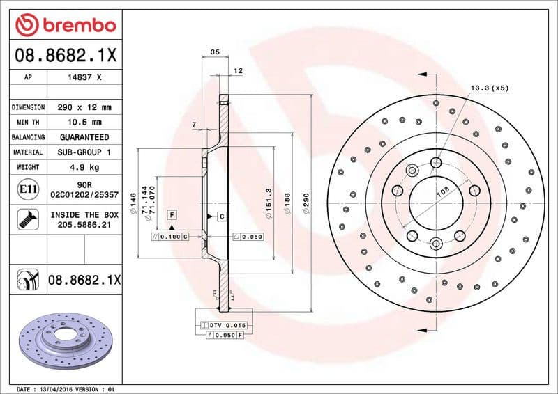 Brake Disc XTRA LINE - Xtra 08.8682.1X - image 3