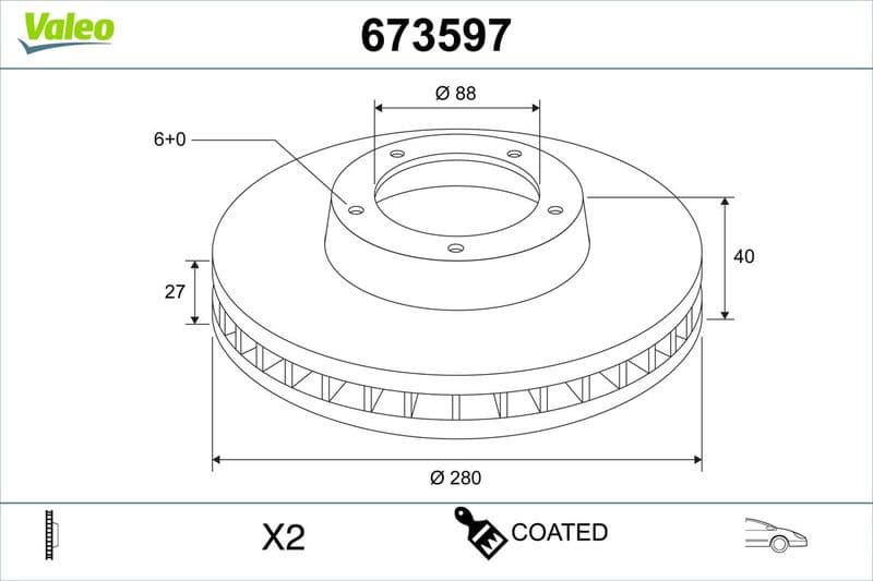 Brake Disc COATED 673597