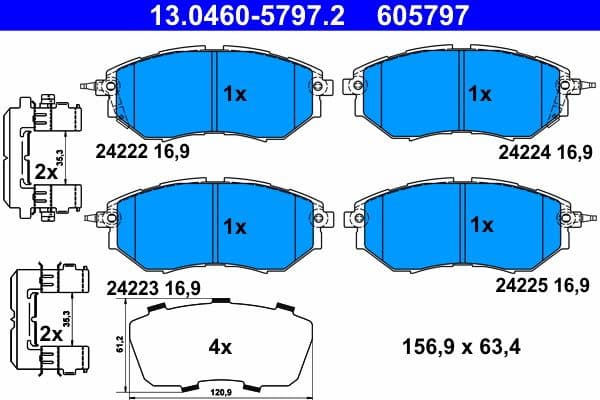 Brake Pad Set, disc brake 13.0460-5797.2 - image 2
