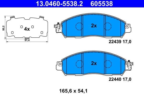 Brake Pad Set, disc brake 13.0460-5538.2 - image 2