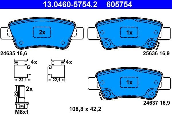 Brake Pad Set, disc brake 13.0460-5754.2 - image 2
