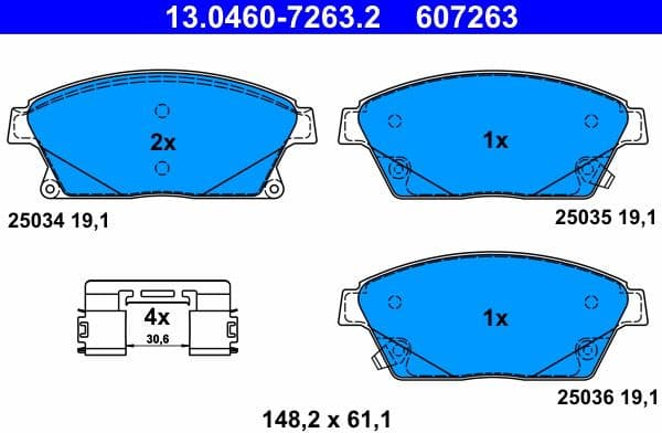 Brake Pad Set, disc brake 13.0460-7263.2 - image 2