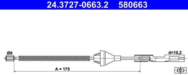 Cable Pull, parking brake 24.3727-0663.2 - image 2