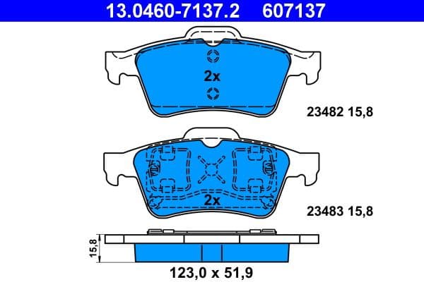 Brake Pad Set, disc brake 13.0460-7137.2 - image 3
