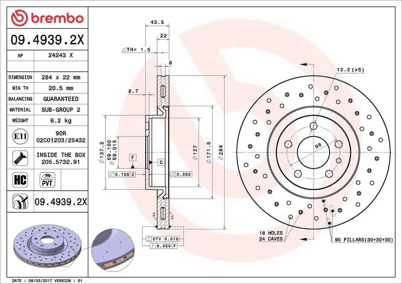 Brake Disc XTRA LINE - Xtra 09.4939.2X - image 3