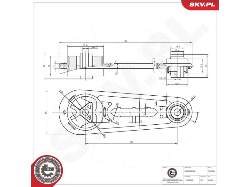 Mounting, engine 75SKV231