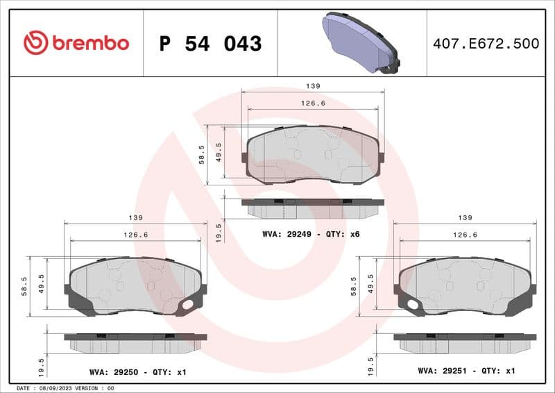 Brake Pad Set, disc brake PRIME LINE P54043 - image 3