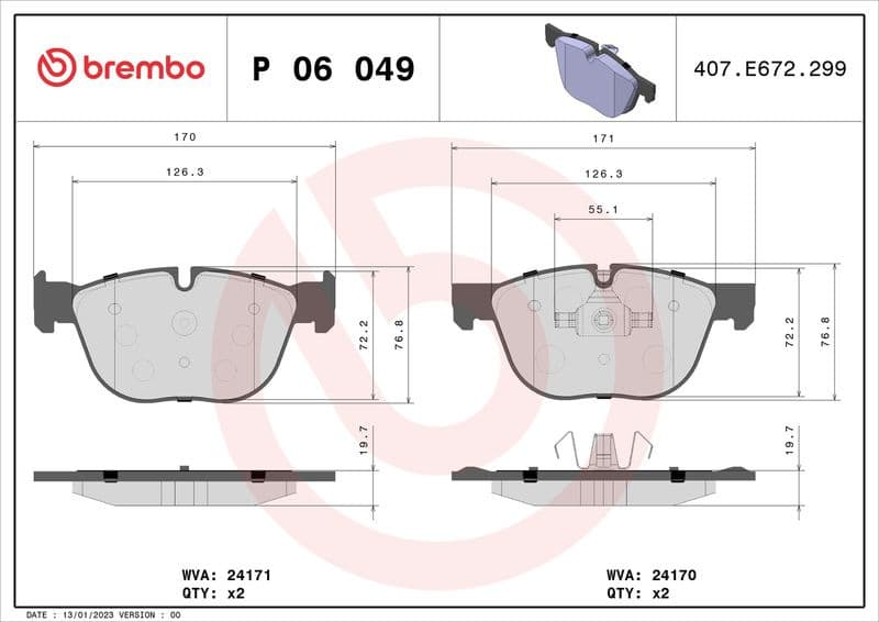 Brake Pad Set, disc brake XTRA LINE P06049X - image 2