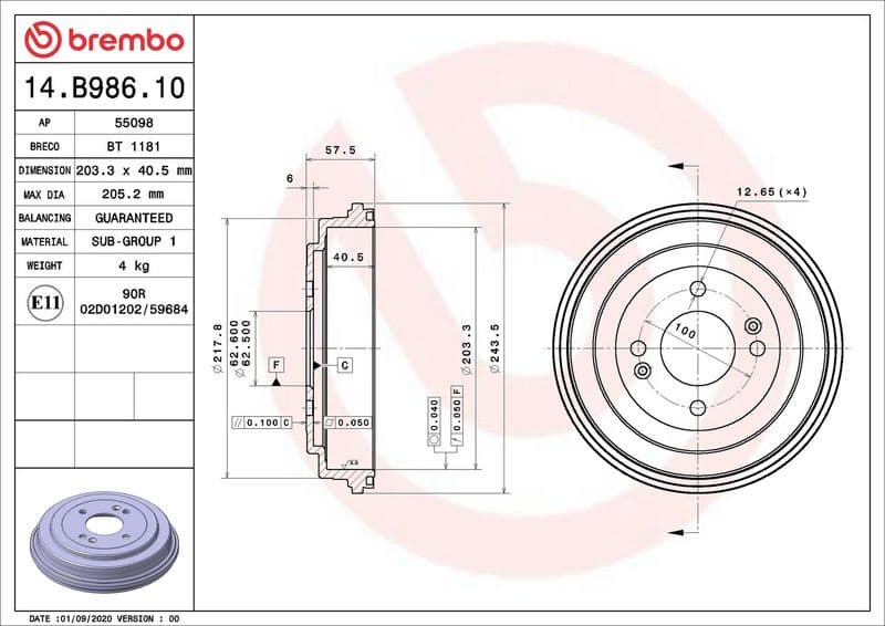 Brake Drum ESSENTIAL LINE 14.B986.10 - image 3