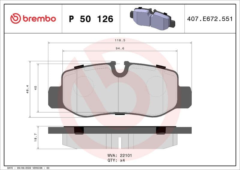 Brake Pad Set, disc brake PRIME LINE P50126 - image 3