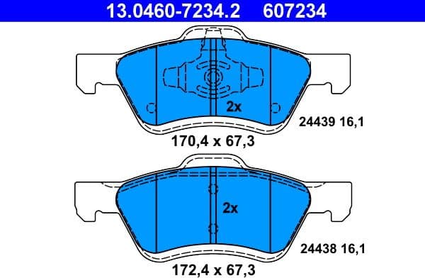Brake Pad Set, disc brake 13.0460-7234.2 - image 2