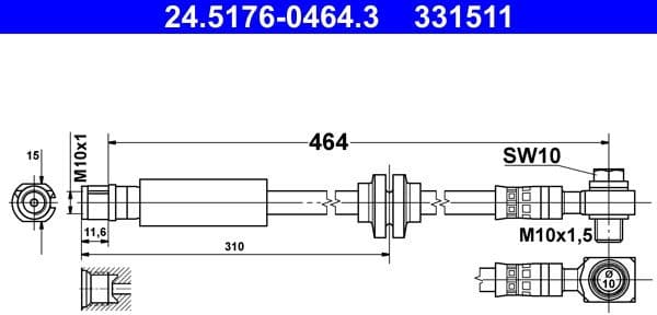 Brake Hose 24.5176-0464.3 - image 2