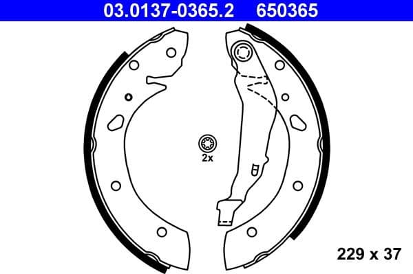 Brake Shoe Set 03.0137-0365.2 - image 2